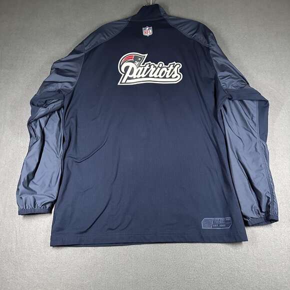 New England Patriots Jacket Mens Large Blue NFL Football Nike Dri Fit On Field - Picture 14 of 14
